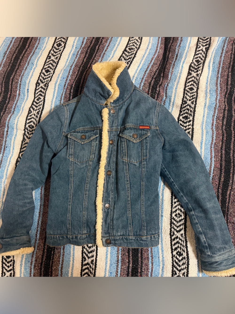 Roxy Blue Denim Jacket with Cream Sherpa